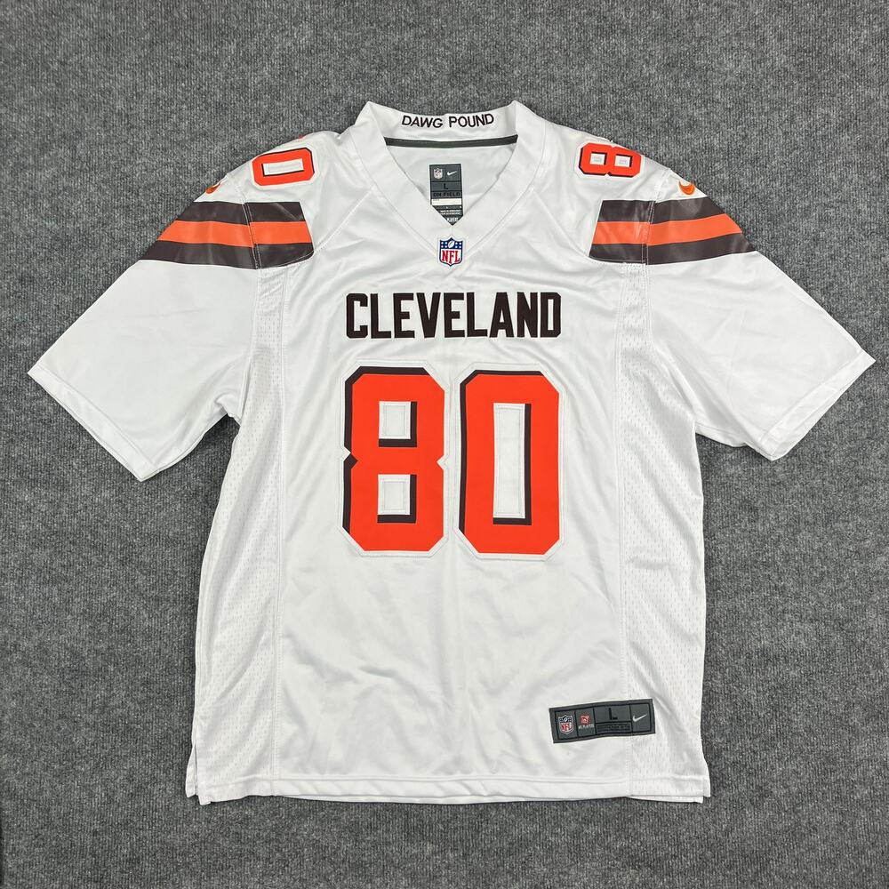 Nike NFL Cleveland Browns Jersey Mens Large White Football On Field‎ Landry 80